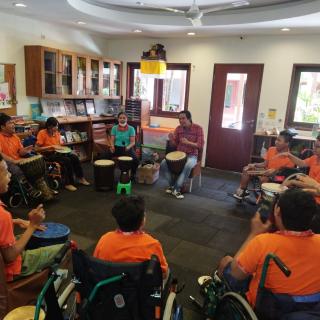 A drumming circle