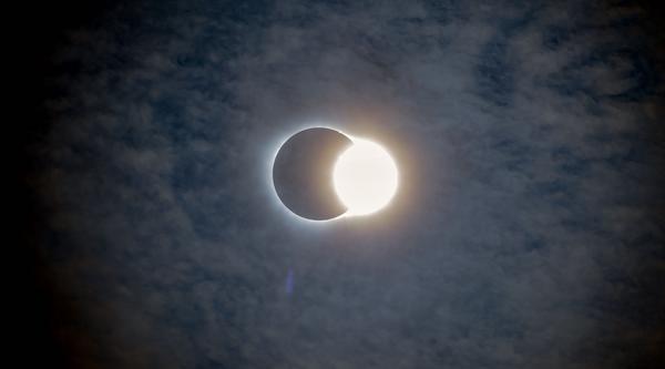 “Diamond Ring” marks the end of totality as the Sun begins to peek out from behind the Moon