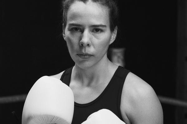 Ivy Richardson wearing boxing gloves