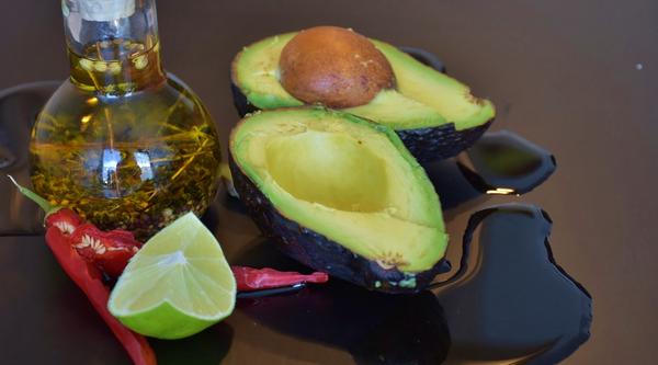 oil, lime and an avocado