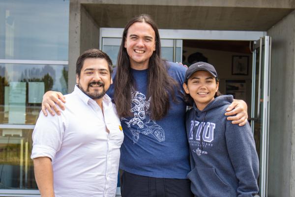 From left to right: Hayden Kenneth Taylor, Sheldon Scow and Talela Manson are hard at work planning a fun-filled summer camp experience for students. 