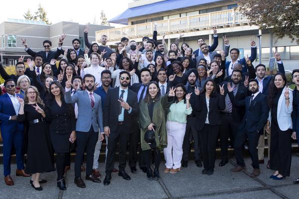 MBA students posing as a big group