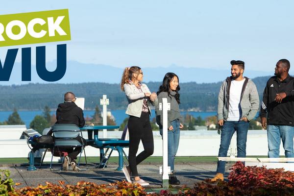 Rock VIU students gathering on rooftop